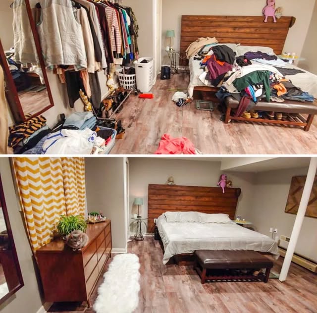 Antes y después de un dormitorio